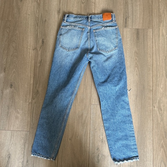 Anine Bing Medium Wash Button-Fly Distressed Sonya Jeans - Proto Wash - 27 - Picture 3 of 10